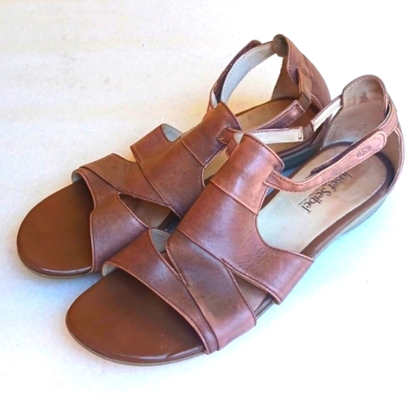 JOSEPH SEIBEL European Brown Leather Sandals Flats - Picture 2 of 4